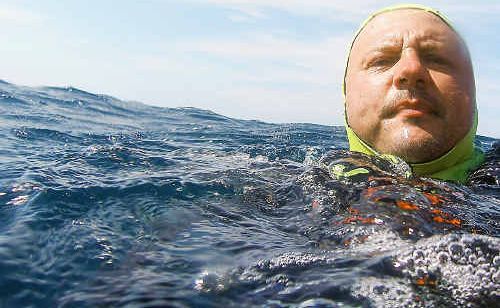 Lost on the ocean floor for nearly four years, a camera containing this image of Peter Trayhurn stranded at sea in December 2006 was discovered on a Wooli beach recently. Lost on the ocean floor for nearly four years, a camera containing this image of Peter Trayhurn stranded at sea in December 2006 was discovered on a Wooli beach recently.